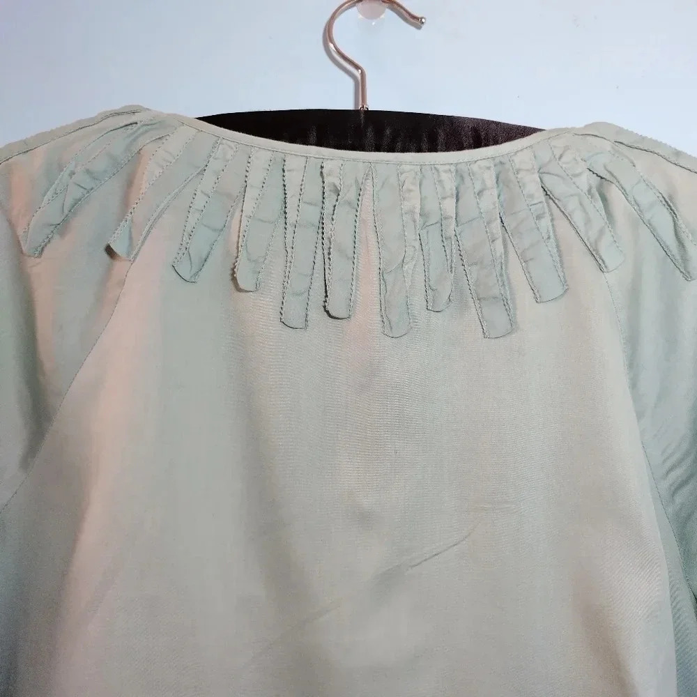 TALBOTS Petite Small Mint / Seafoam Green Blouse - Picture 7 of 13